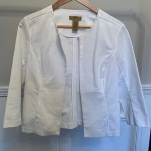 Vintage Valerie Stevens White Structured Blazer with Pockets Size Small